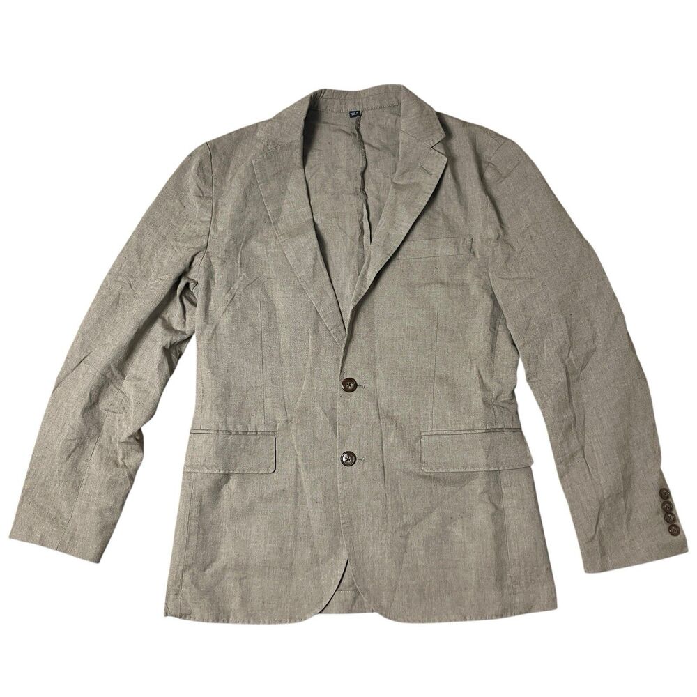 J.Crew Ludlow Blazer Mens 36S Light Brown Linen Unconstructed Baird McNutt AU428